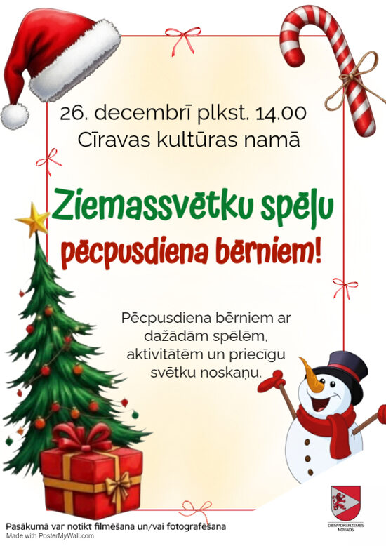 26. dec. Ziemassvētku spēļu pēcpusdiena bērniem